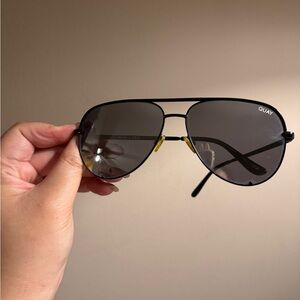Quay Australia Black High Key Aviator Sunglasses